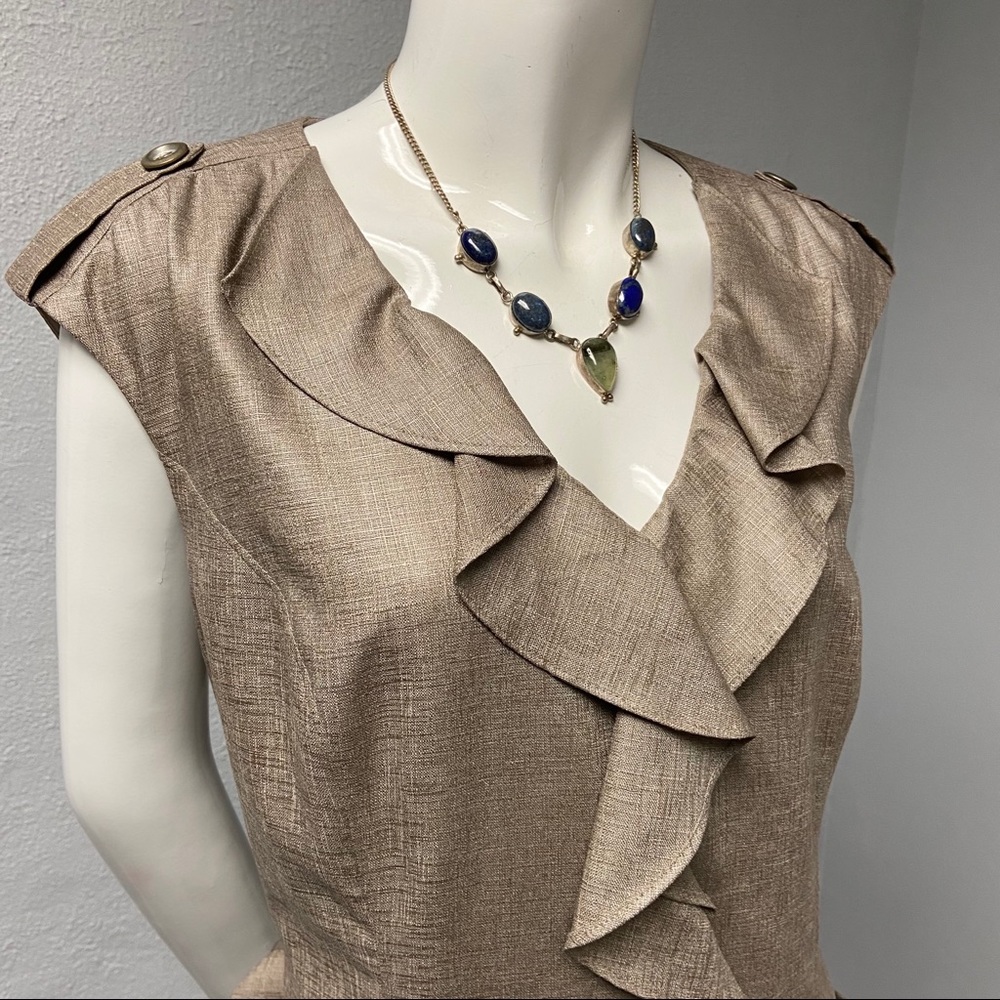 *SOLD* Classiques Entier Ruffle Front Belted Dress - Picture 6 of 14